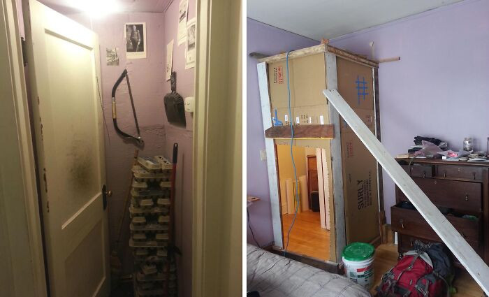 "Friends pranked me by converting my bedroom into a utility closet."