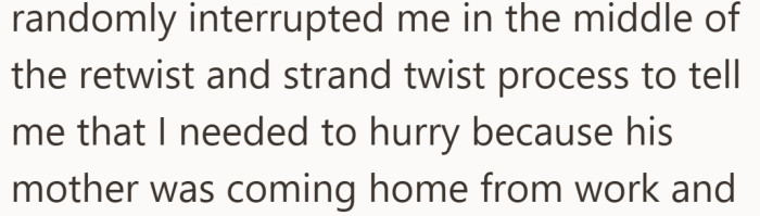 The timing suddenly becomes urgent, adding stress to something that already felt one sided.