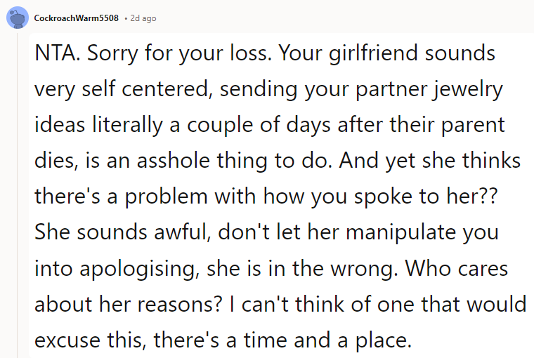 Your girlfriend sounds very self-centered