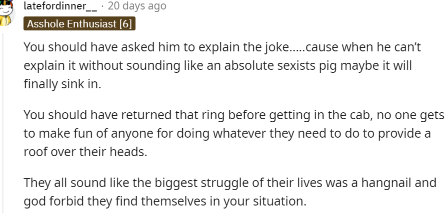 5. You should have asked for an explanation