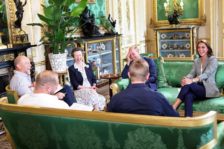Mike Tindall and the royal family share a laugh during the recording of The Good, The Bad, and The Rugby podcast at Windsor Castle.