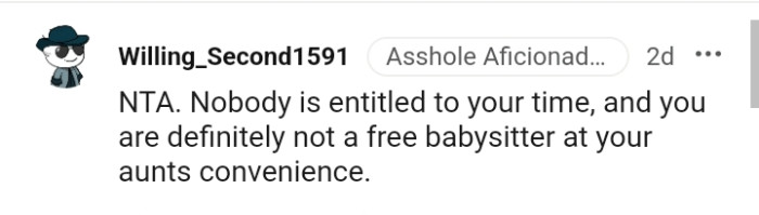 You are definitely not a free baby sitter