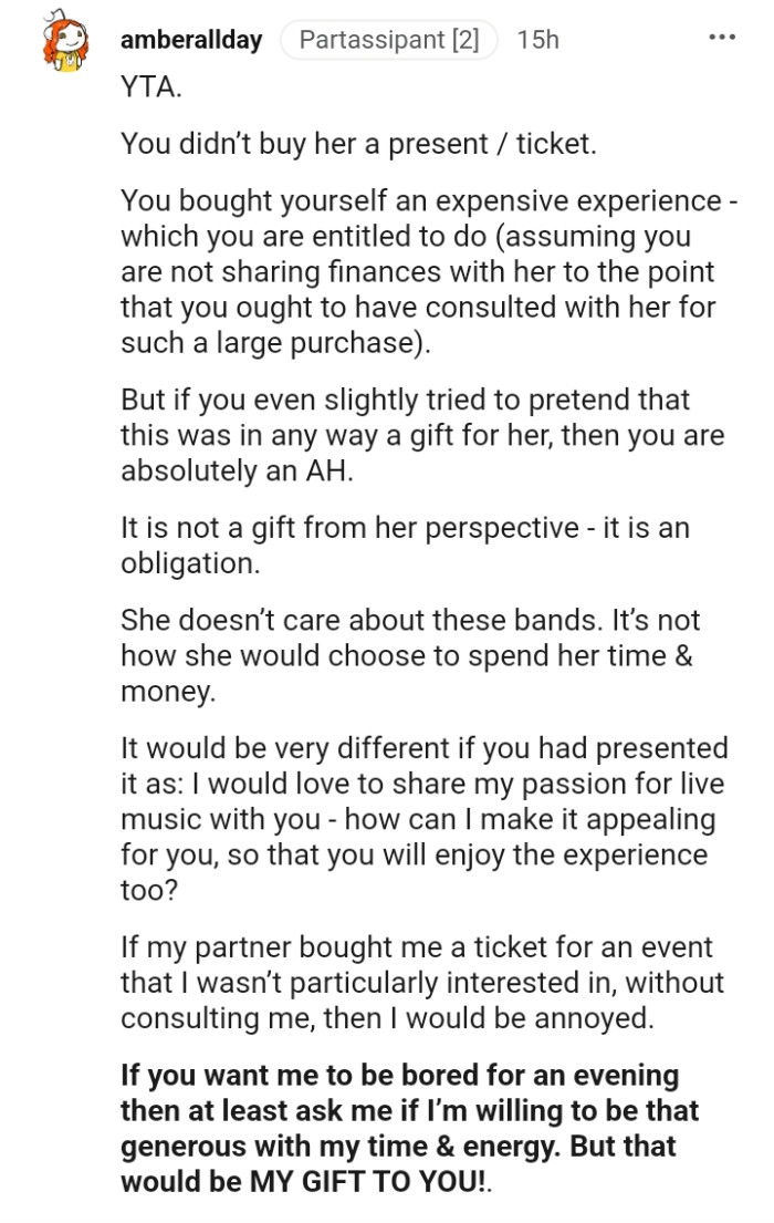 You bought yourself an expensive experience