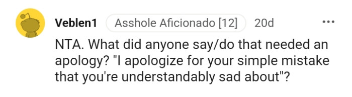 This Redditor wants to know why the OP should apologize
