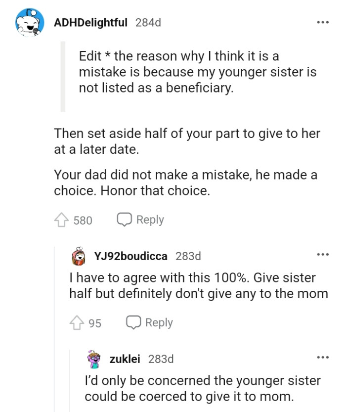 OP's dad didn't make a mistake