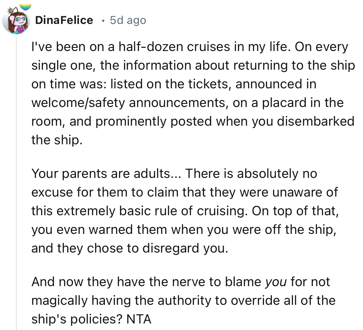 “They have the nerve to blame you for not magically having the authority to override all of the ship's policies?”