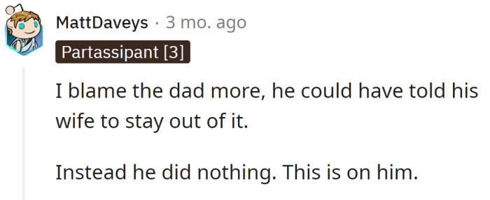 The dad is also guilty