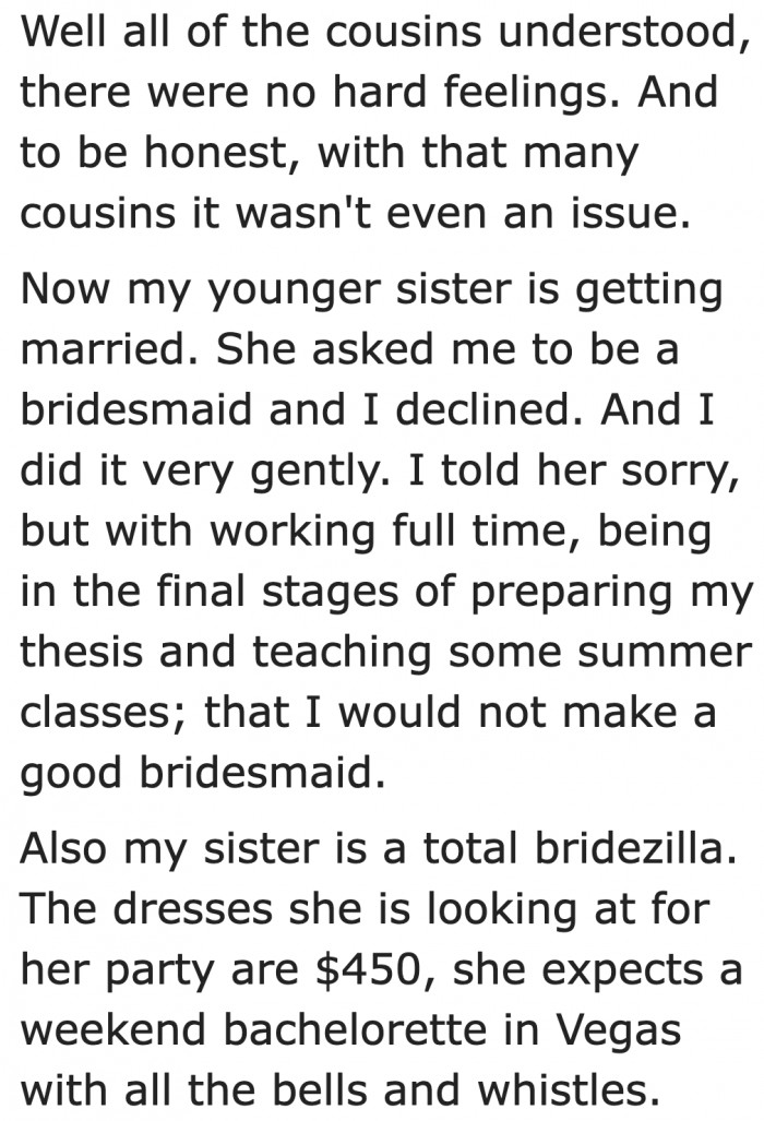 The problem is with her younger sister, who also happens to be a bridezilla.