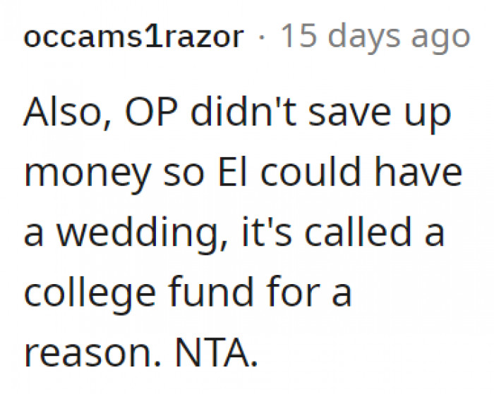 The daughter can always use the fund, provided she uses it for her education.