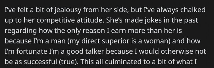 The banter wasn't new between them, but OP felt there was something else in the way his wife made jabs