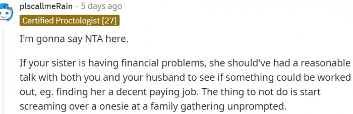 13. Your sister should have had a reasonable talk with you