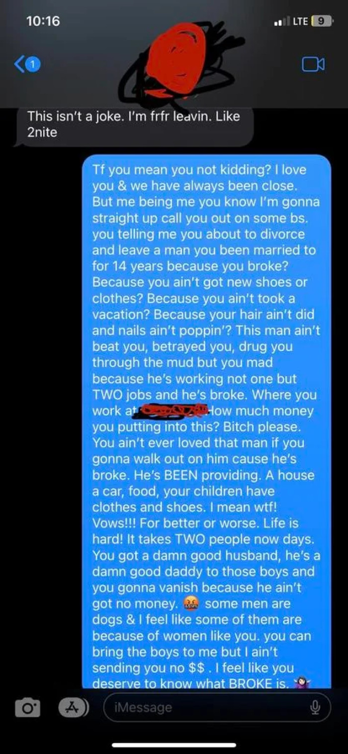 She asked Sarah what she contributed to their relationship and household. Her husband provides for them by juggling two jobs, and Sarah should be grateful for that. Ashley told Sarah her house is open for her children, but she won't lend her any money to teach her a lesson.
