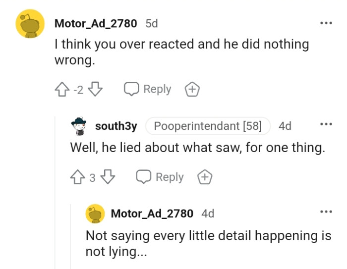 OP's Boyfriend Clearly Lied About What He Saw, So He Did Something Wrong