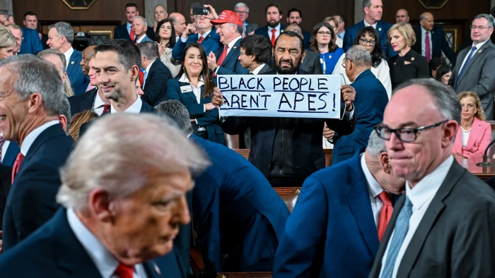 Al Green leaves the State of the Union after a tense confrontation.