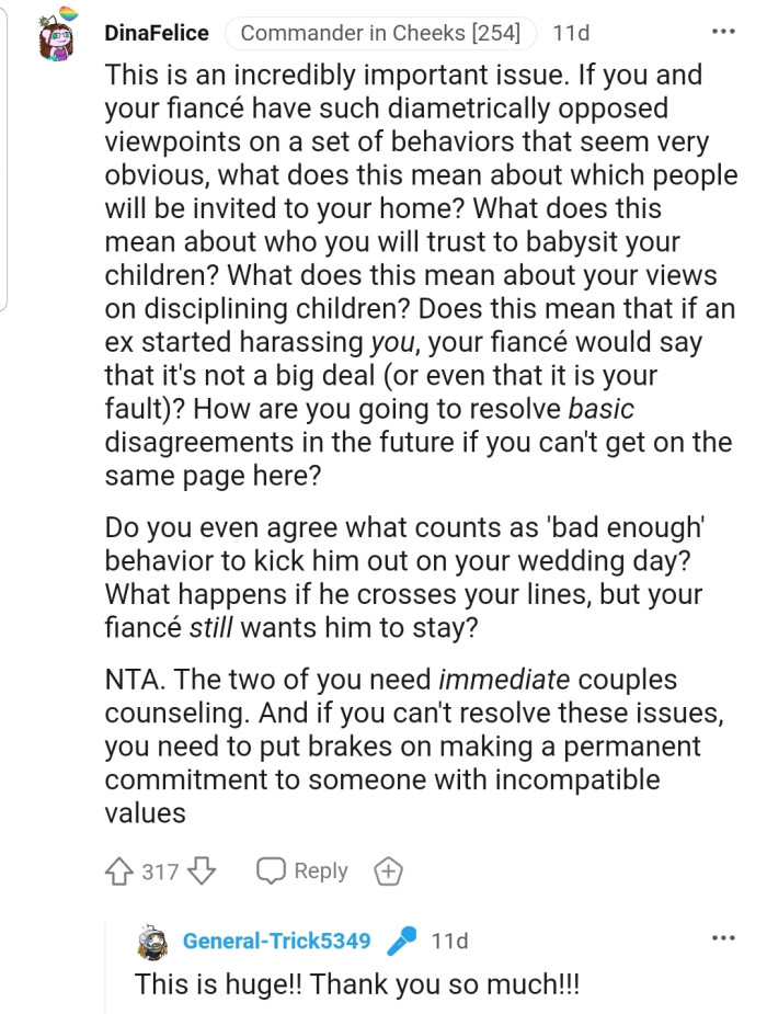 OP and her partner need to resolve the 