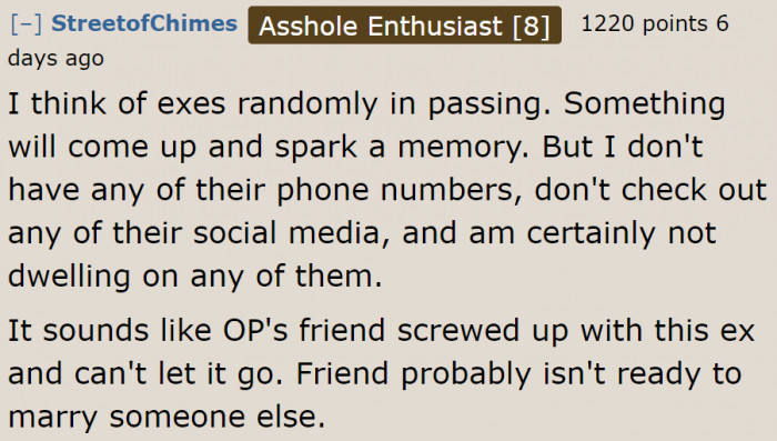 Looks like someone isn't ready to get married.