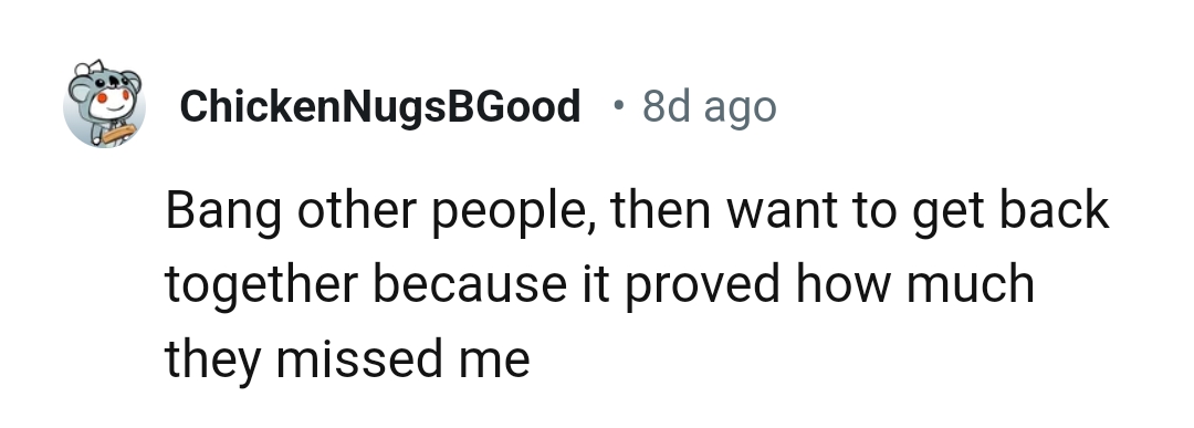 30. Wanting to get back together