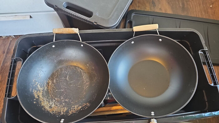 "My Husband's 5-Year-Old Wok vs. The Brand New One"