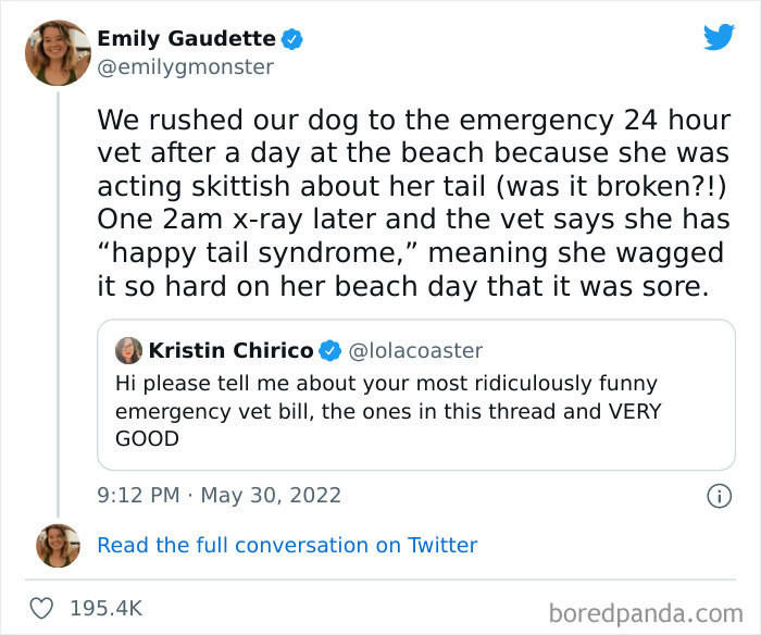 40. She has a happy tail syndrome