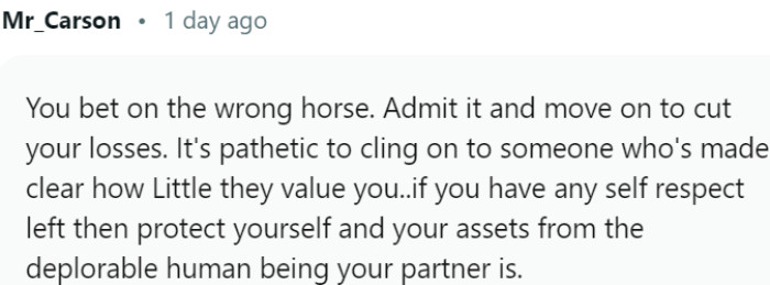 Protect yourself from a deplorable partner