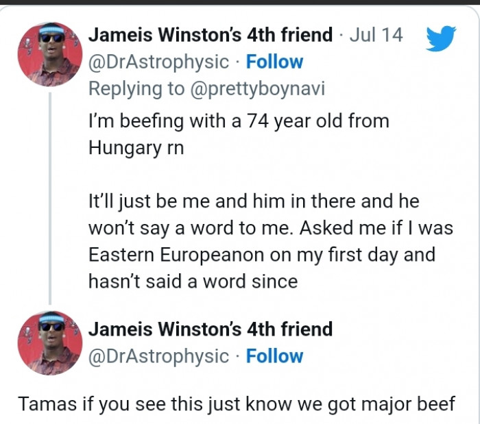 2. A 74-year-old is beefing with this tweep