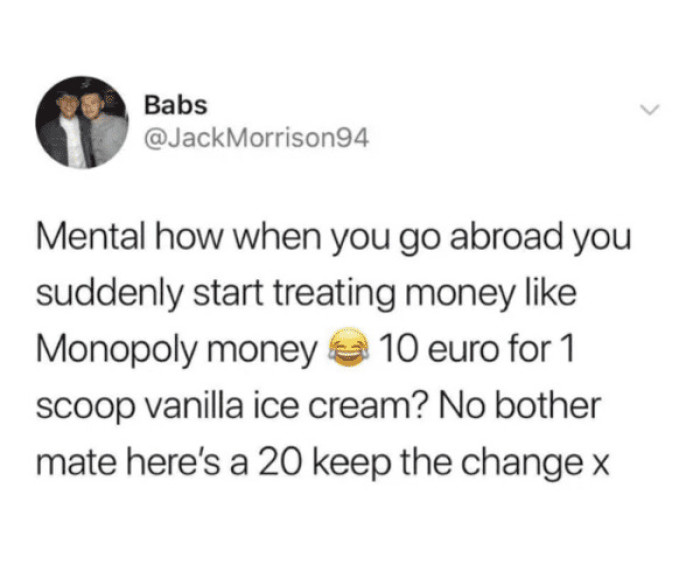 30. Why I come home broke.