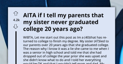 Redditor Debates Telling Parents the Truth About Sister's College