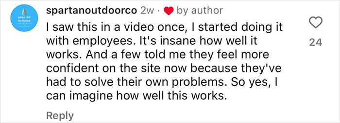It's a good technique for employees also