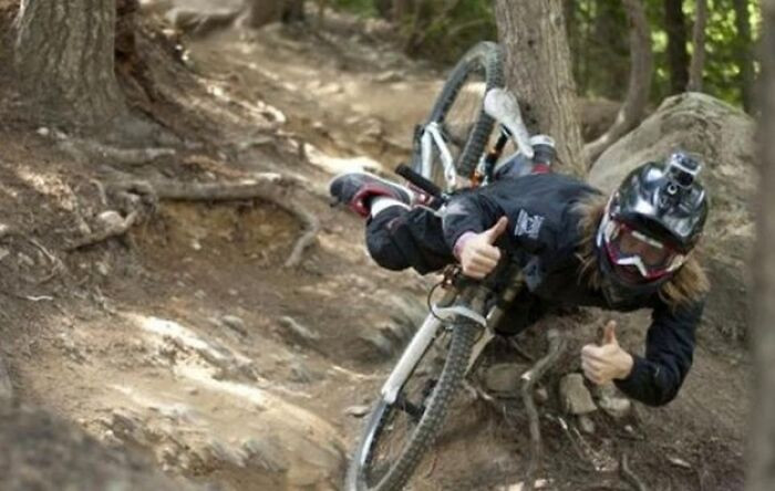 "Taken Before Thinking About How Holding Onto The Bike Is Probably A Good Idea"