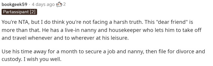 People immediately came to the comments and already had an idea of what they thought was going on with the husband.