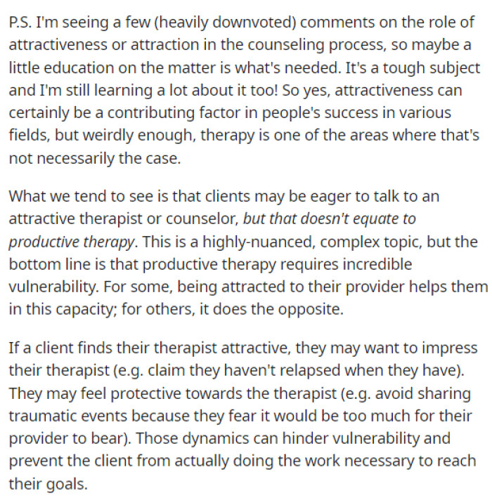 She then returned to educate us on how situations like this with clients are handled, addressing those who seemed confused in the comments.