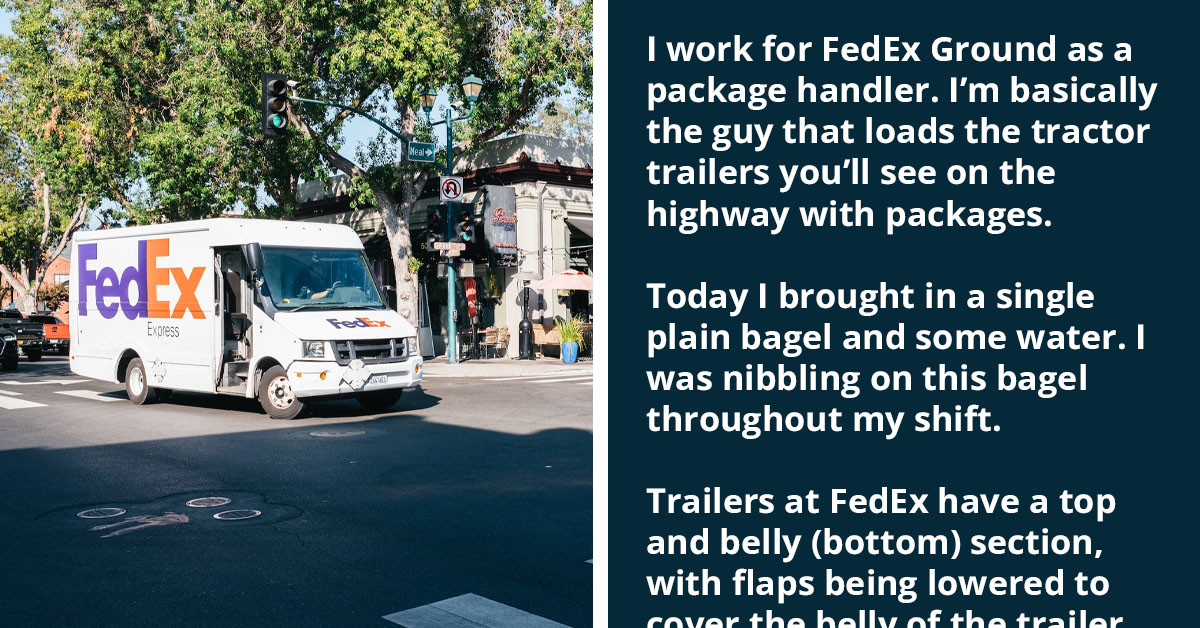 FedEx Employee Gets Sent Home For Snacking While On The Job