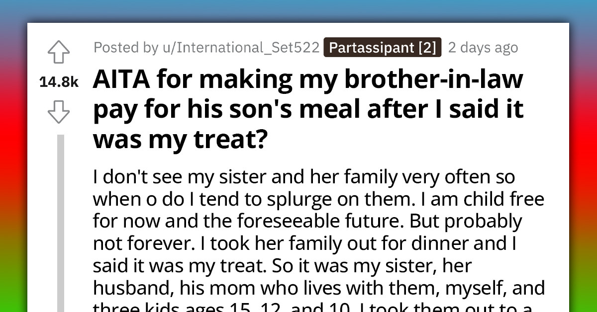 Redditor Treats Sister's Family To Dinner, Leaves BIL With A Pricey Cheque After Nephew Bites Off More Than He Can Chew