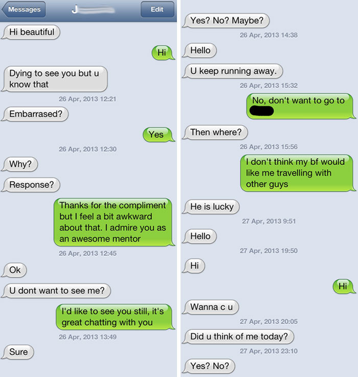 2. “When I got texts like these from my boss’ boss’ boss.