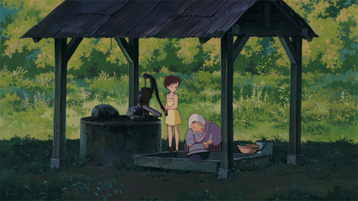 In the animated film, there’s a well outside the house