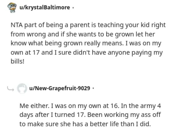 A parent's decision to cut off their daughter has sparked a debate on parental responsibility