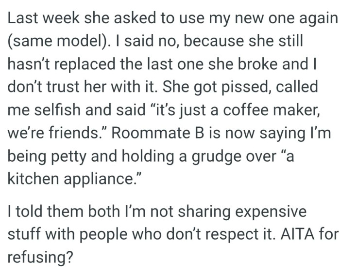 It's just a coffee maker and we are friends