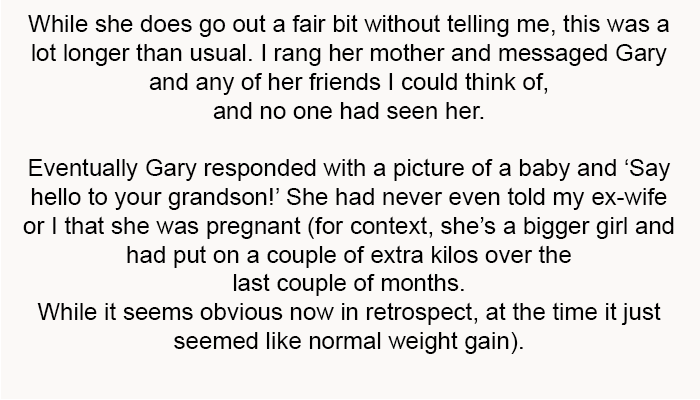 She had never even told my ex-wife