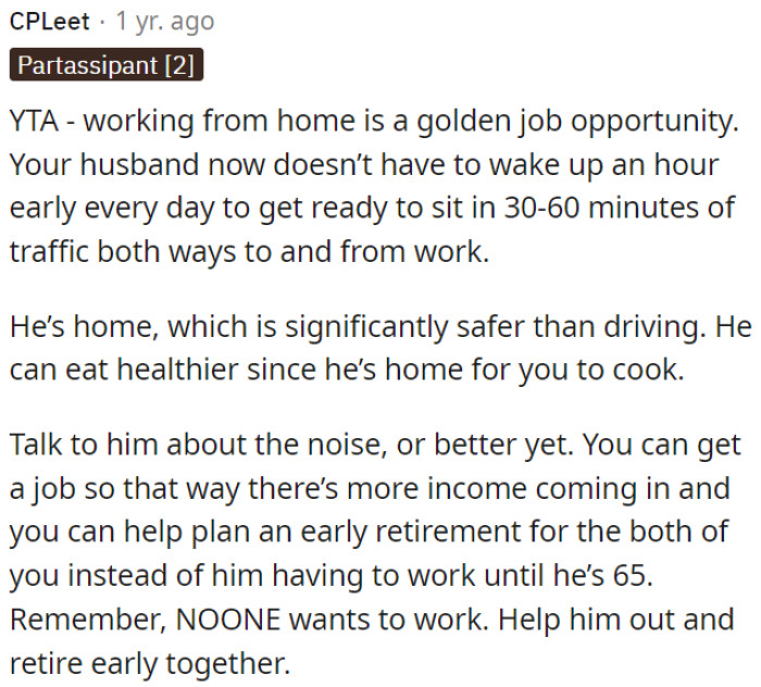 Working from home is a great opportunity.