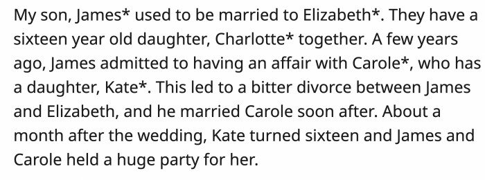 This is how the new wife and step-granddaughter came into the picture