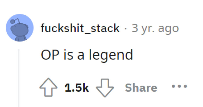“OP is a legend.” Along with the workers—five stars.