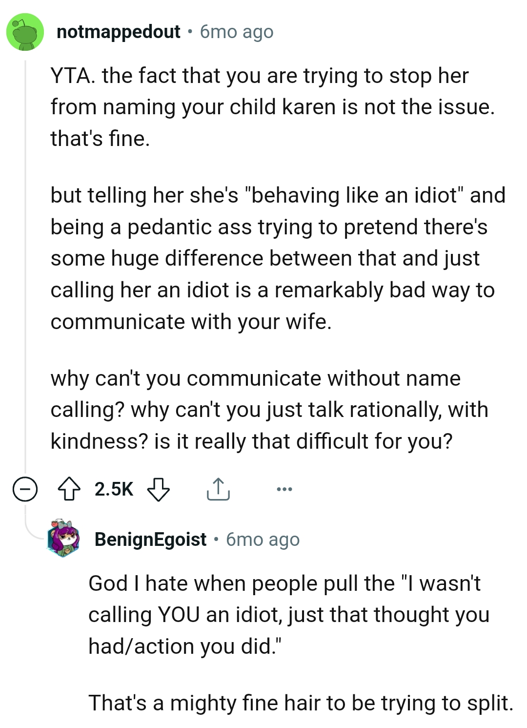 Why can't the OP just talk rationally with kindness?