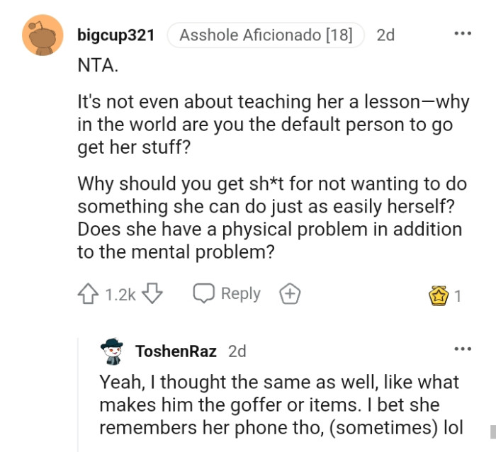 It is not even about teaching her a lesson