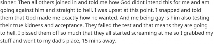 This is the rest of the story on how the family reacted and what he decided to do.