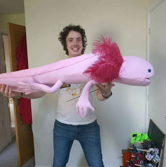"I Built A 4ft Axolotl Puppet"