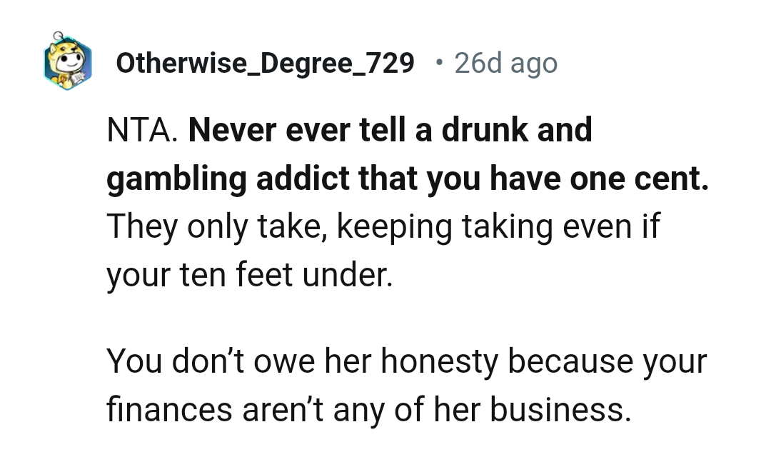 The OP Doesn't Owe Her