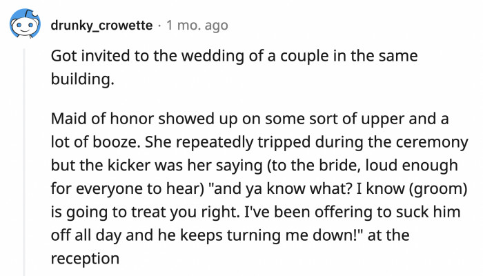 25. Well, now the bride knows her husband is completely loyal to her