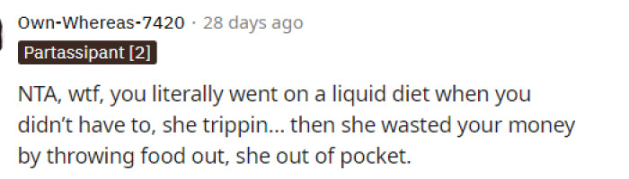 This comment said it perfectly because yes, she was tripping. We aren't sure what she was trying to achieve, but let the man live.