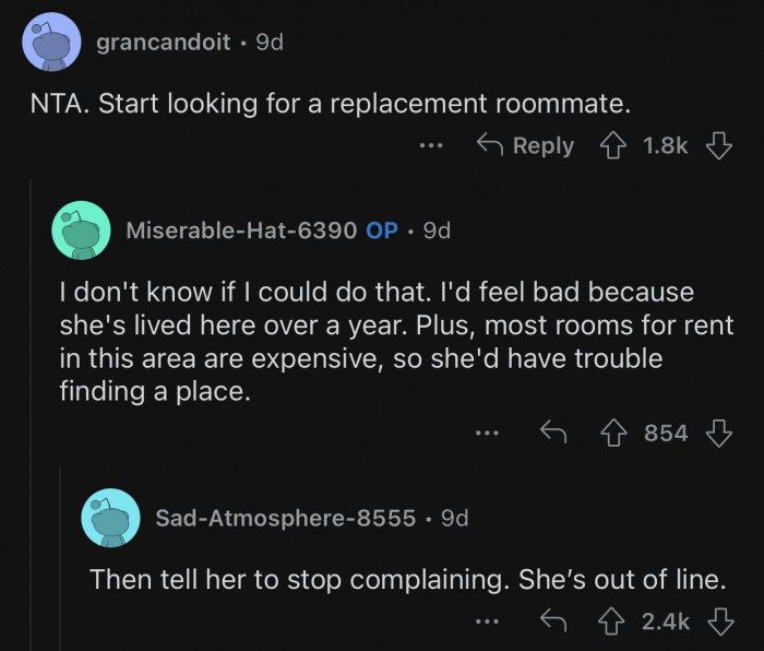 The alternatives are far worse, so she should stop complaining.