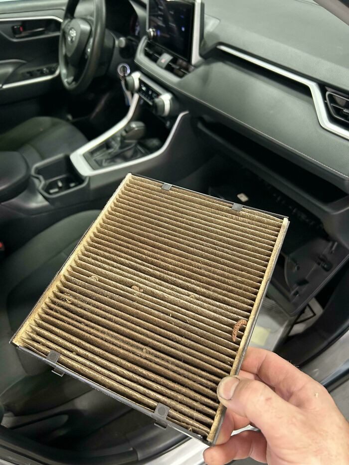 "PSA: Don’t Smoke Cigarettes - Cabin Air Filter Pulled From A 2024 Rav-4 With 52k Miles."